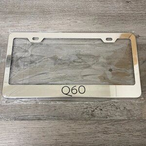 For Infiniti Q60 Mirror Chrome Finish Stainless Steel Metal License Plate Frame